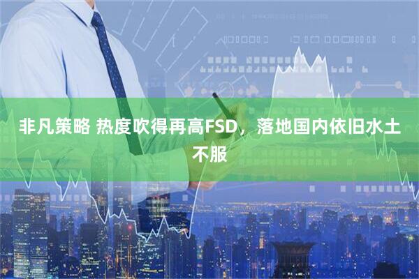 非凡策略 热度吹得再高FSD,落地国内依旧水土不服